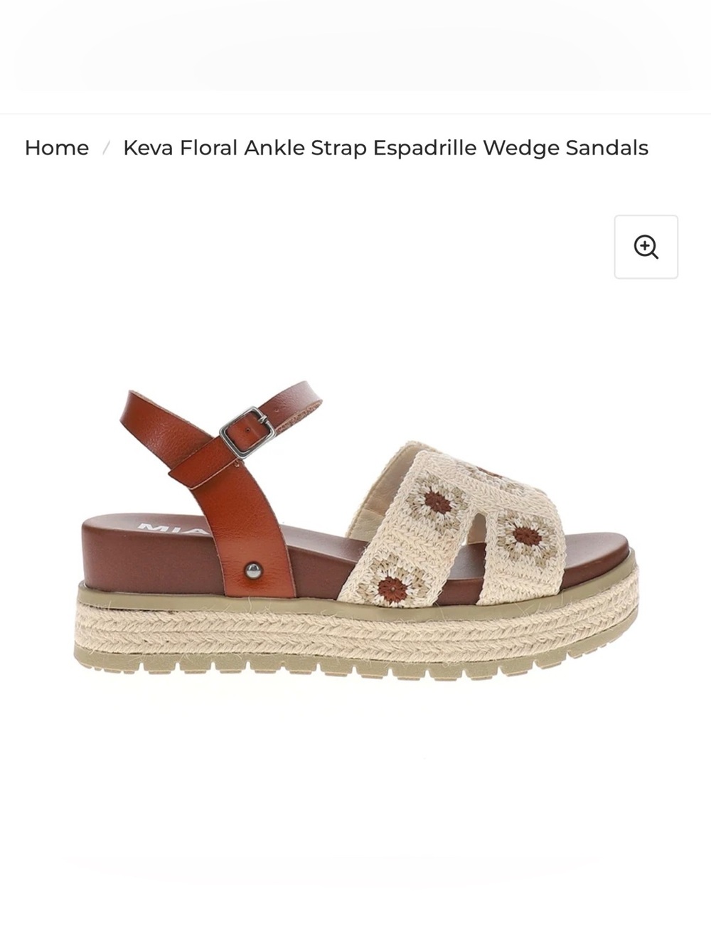 🌼 MIA Keva Floral Ankle Strap Espadrille Wedge Sandals – Size 8.5